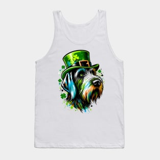 German Wirehaired Pointer Celebrates St. Patrick's Day Tank Top